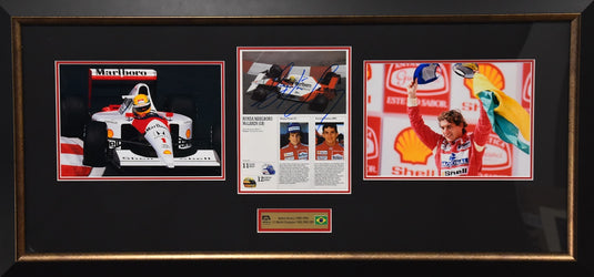 Ayrton Senna Personally Signed Collage, from Unique Memorabilia. 