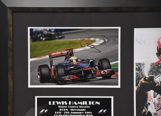 Lewis Hamilton Personally Signed Collage, from Unique Memorabilia. 