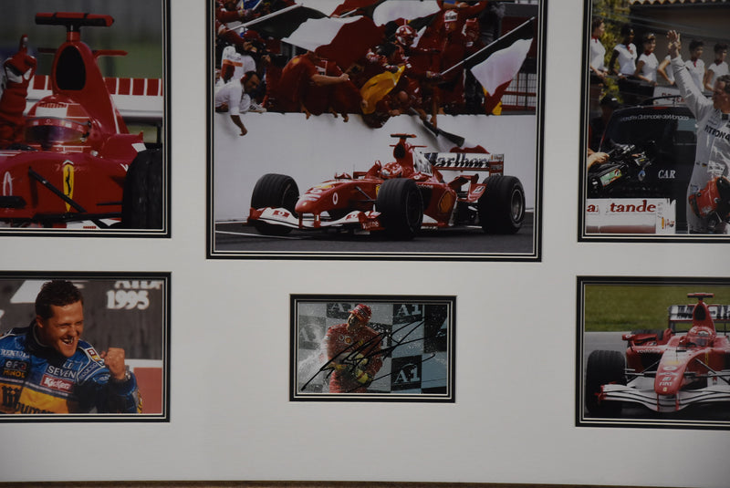 Load image into Gallery viewer, Michael Schumacher Personally Signed Collage, from Unique Memorabilia. 
