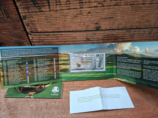 2014 Ryder Cup Bank Note Signed McIlroy, Poulter, McDowell, Donaldson, Bjorn, Gallacher