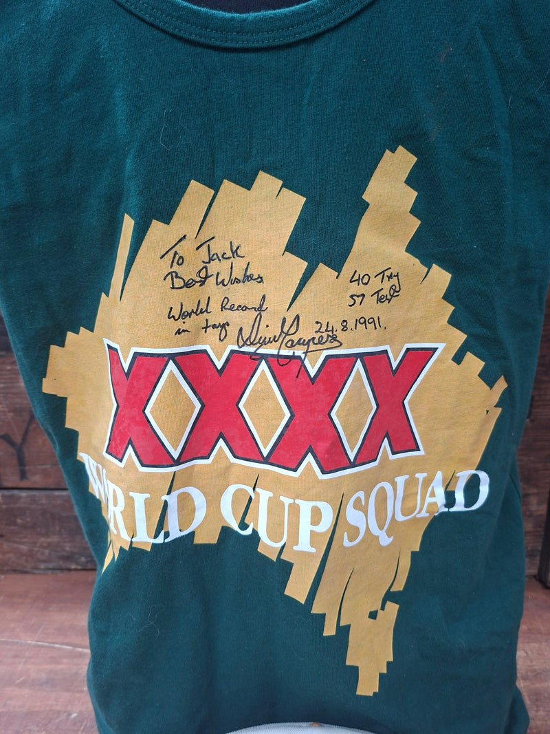 Load image into Gallery viewer, Jonah Lomu &amp; David Campese Personally Signed Ball and DC Singlet
