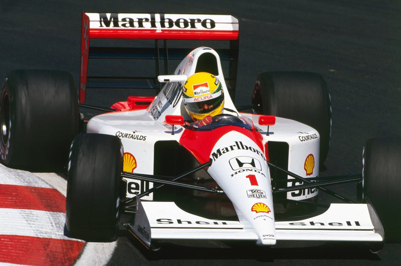 Load image into Gallery viewer, Ayrton Senna Personally &amp; Inscribed Signed McLaren "'91" Team Photo
