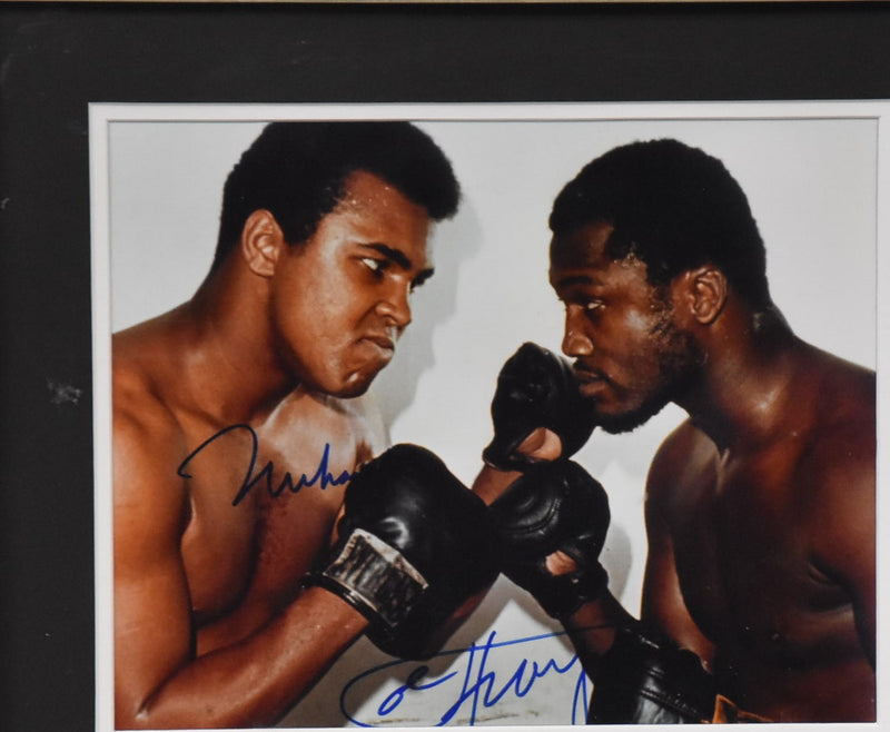 Load image into Gallery viewer, Muhammad Ali and Wilt Chamberlain Signed Collage, from Unique Memorabilia. 
