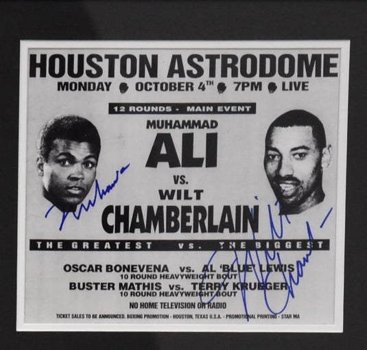 Muhammad Ali and Wilt Chamberlain Signed Collage, from Unique Memorabilia. 