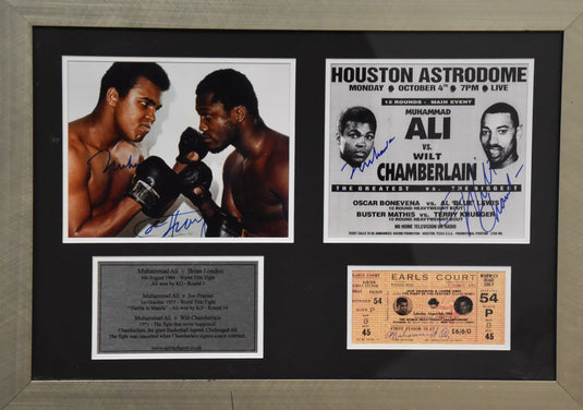 Muhammad Ali and Wilt Chamberlain Signed Collage, from Unique Memorabilia. 