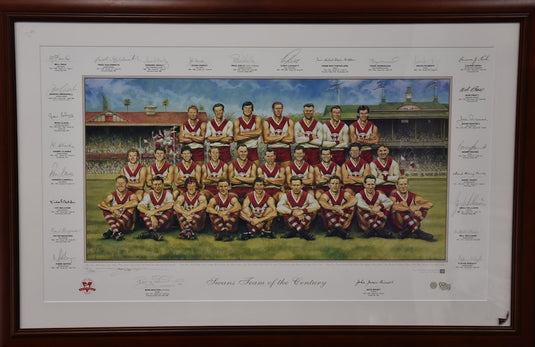 Sydney Swans Team of the Century Personally Signed Collage, from Unique Memorabilia. 