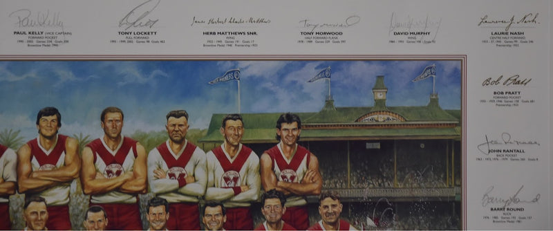 Load image into Gallery viewer, Sydney Swans Team of the Century Personally Signed Collage, from Unique Memorabilia. 
