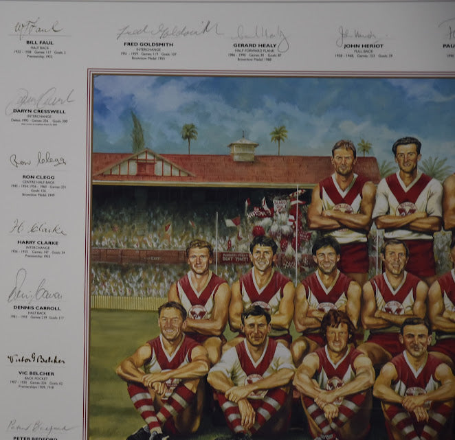 Load image into Gallery viewer, Sydney Swans Team of the Century Personally Signed Collage, from Unique Memorabilia. 

