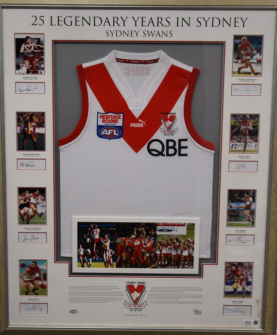 25 Years of Legendary Swans Personally Signed Collage, from Unique Memorabilia. 