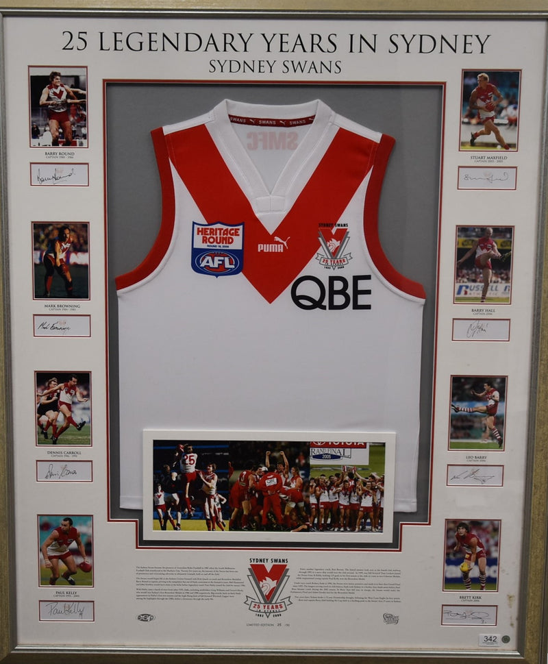 Load image into Gallery viewer, 25 Years of Legendary Swans Personally Signed Collage, from Unique Memorabilia. 
