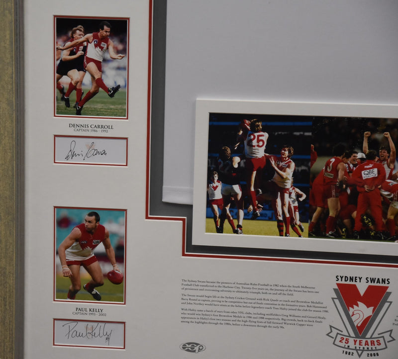 Load image into Gallery viewer, 25 Years of Legendary Swans Personally Signed Collage, from Unique Memorabilia. 
