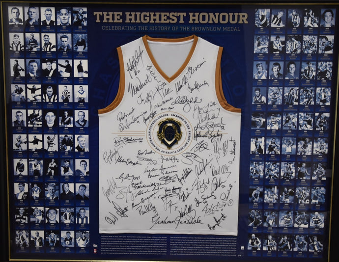 'The Highest Honour' Personally Signed Brownlow Winners from 1924-2014, from Unique Memorabilia. 