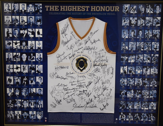 'The Highest Honour' Personally Signed Brownlow Winners from 1924-2014, from Unique Memorabilia. 