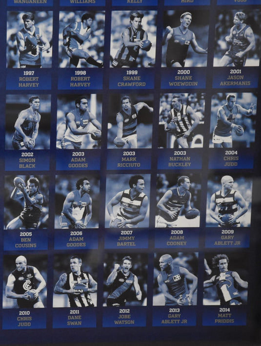 'The Highest Honour' Personally Signed Brownlow Winners from 1924-2014, from Unique Memorabilia. 