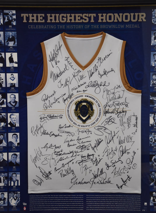 'The Highest Honour' Personally Signed Brownlow Winners from 1924-2014, from Unique Memorabilia. 