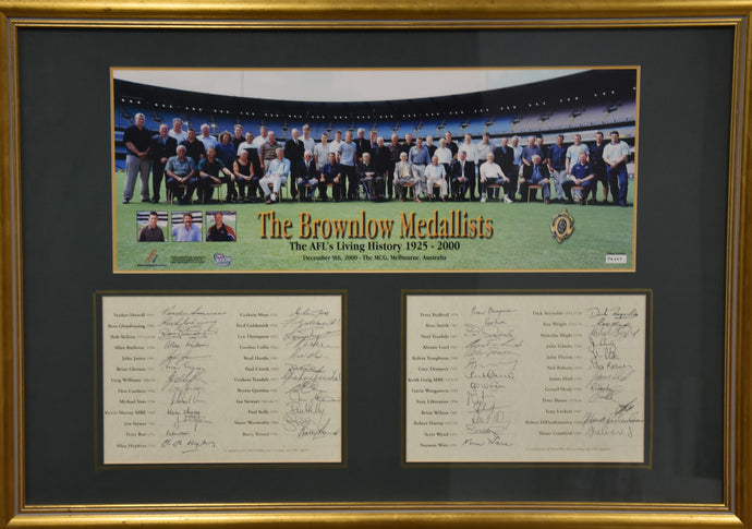 'The Brownlow Medallists' Personally Signed by Winners from 1925-2000, from Unique Memorabilia. 