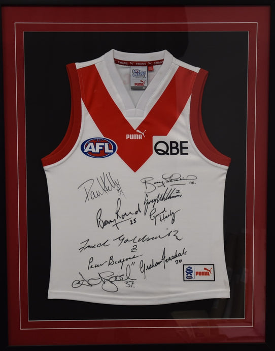 Sydney Swans Brownlow Medallists Personally Signed Jersey, from Unique Memorabilia. 