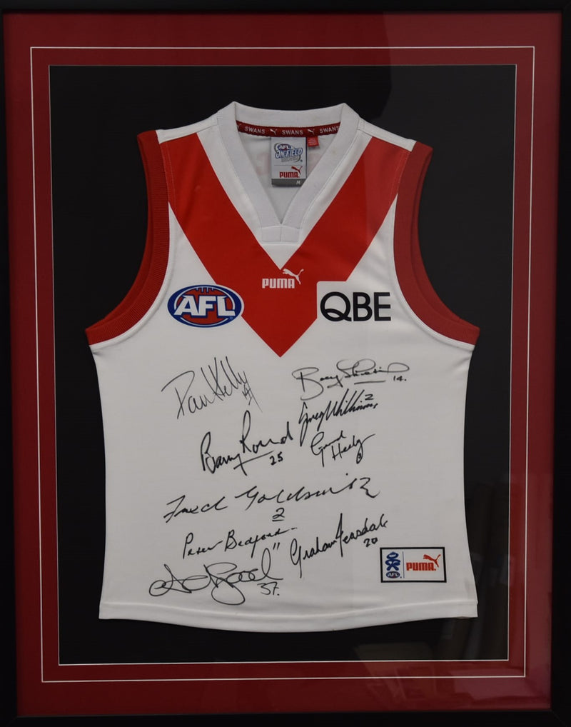 Load image into Gallery viewer, Sydney Swans Brownlow Medallists Personally Signed Jersey, from Unique Memorabilia. 
