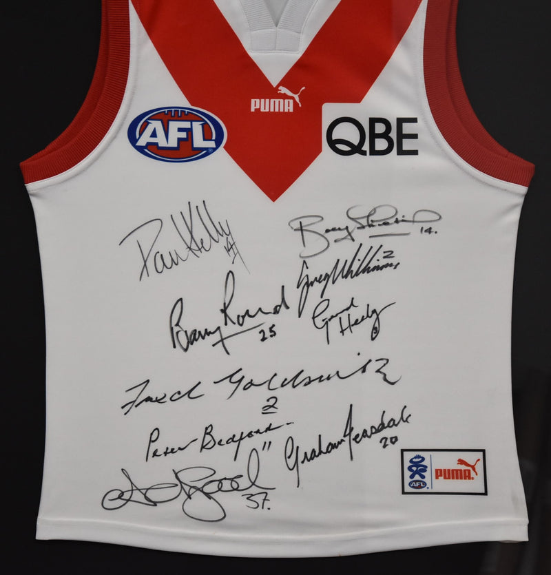 Load image into Gallery viewer, Sydney Swans Brownlow Medallists Personally Signed Jersey, from Unique Memorabilia. 
