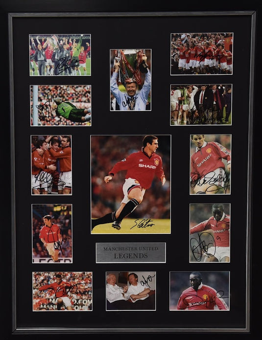 Manchester United Legends Personally Signed Collage by Rooney, Cantona, Ferguson, Schmeichel and more!