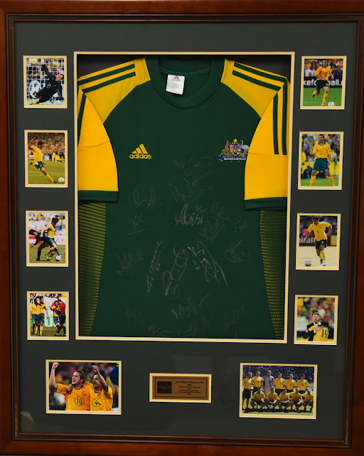 Load image into Gallery viewer, Socceroos 2006 World Cup Signed Shirt, from Unique Memorabilia. 
