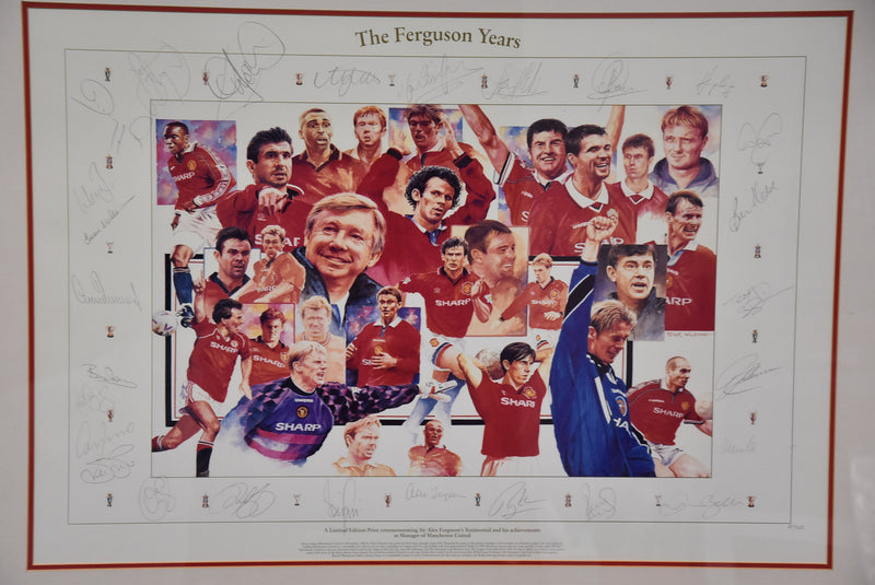 Load image into Gallery viewer, &#39;The Ferguson Years&#39; Manchester United Signed Collage, from Unique Memorabilia. 
