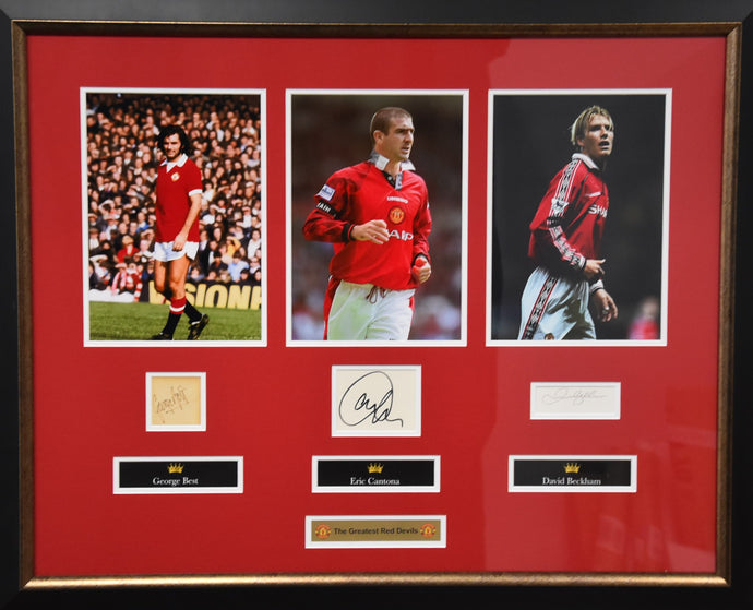 'The Greatest Red Devils' Signed by Cantona, Best and Beckham! From Unique Memorabilia. 