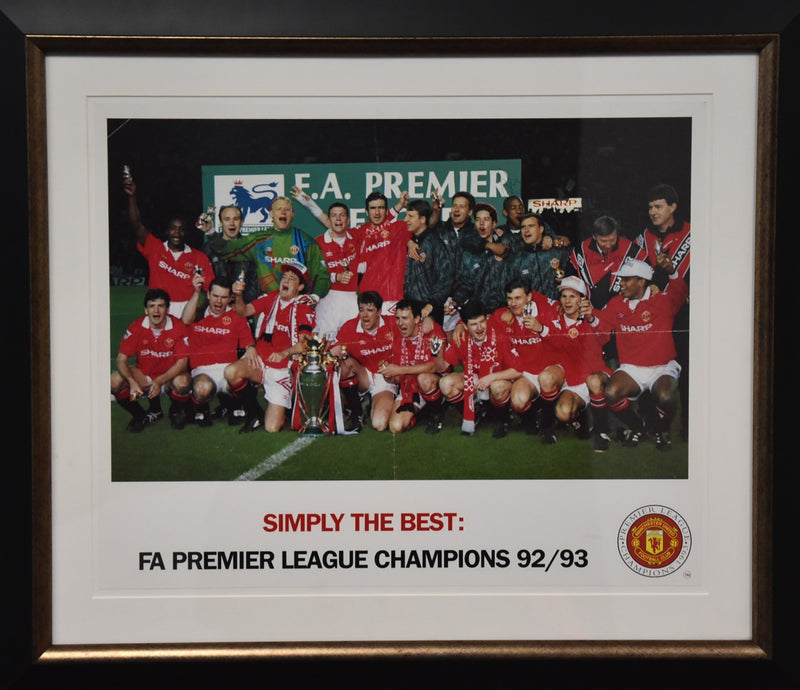 Load image into Gallery viewer, Manchester United &#39;Simply The Best&#39; 1992/93 Signed Piece, from Unique Memorabilia. 
