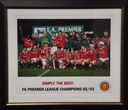 Manchester United 'Simply The Best' 1992/93 Signed Piece, from Unique Memorabilia. 