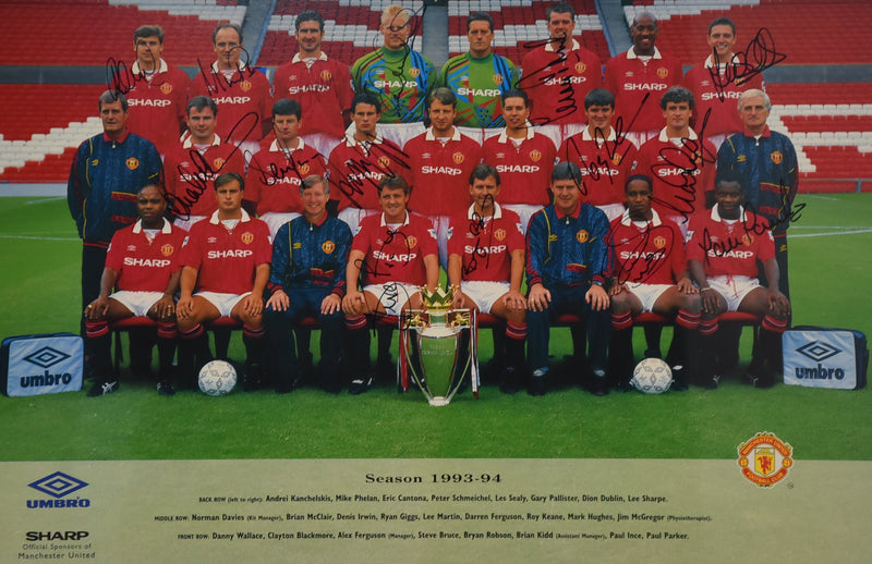 Load image into Gallery viewer, Manchester United 1993/94 Team Signed Portrait, From Unique Memorabilia. 
