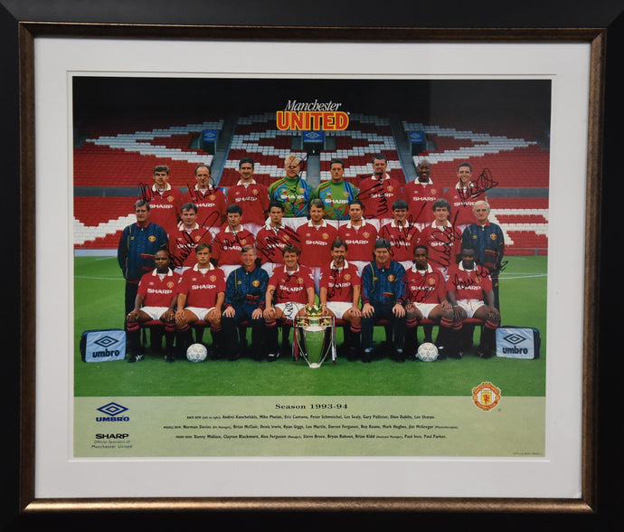 Manchester United 1993/94 Team Signed Portrait, From Unique Memorabilia. 