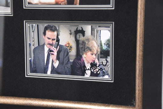 Fawlty Towers Collage Personally Signed by John Cleese and Prunella Scales