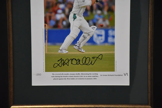 Jacques Kallis South Africa Cricket Personally Signed Career Tribute, Framed