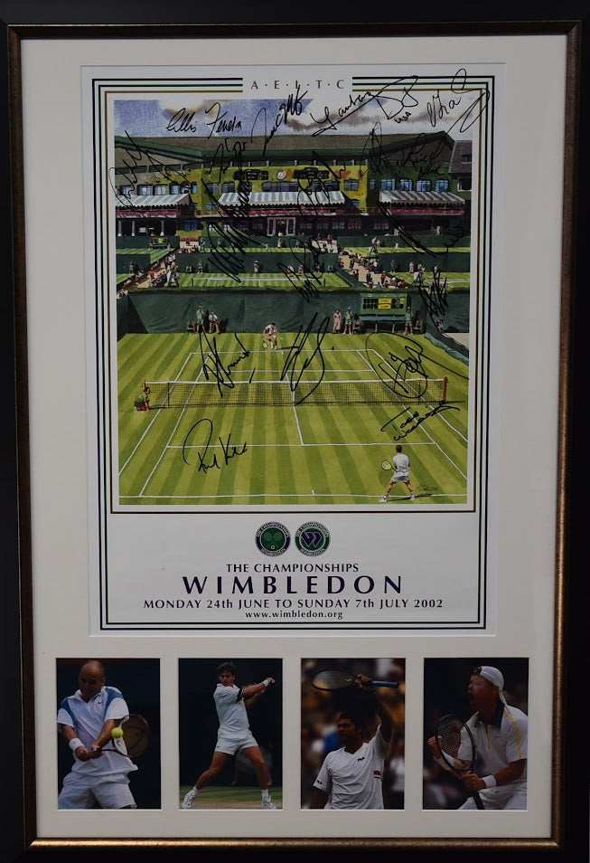 Load image into Gallery viewer, The Championships Wimbledon 2002 Personally Signed by Hewitt, Sampras, Agassi and more! From Unique Memorabilia. 
