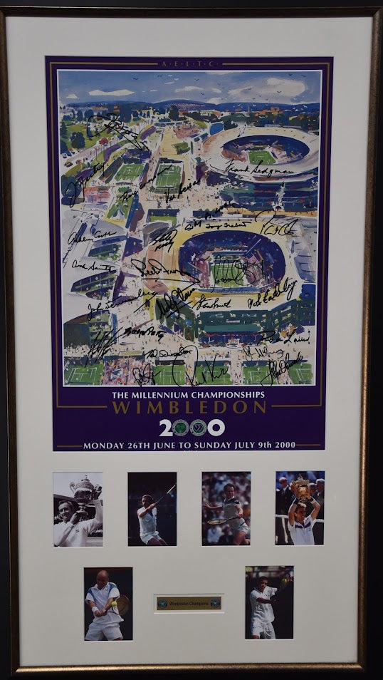 Load image into Gallery viewer, The Wimbledon Championships 2000 signed by Legends such as Agassi, Sampras and more! From Unique Memorabilia. 
