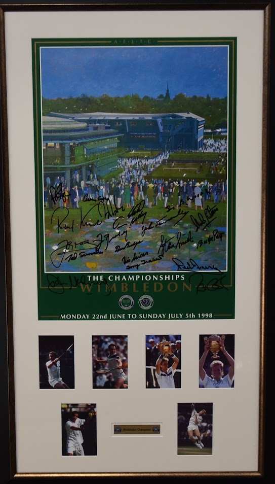 Load image into Gallery viewer, The Wimbledon Championships 1998 signed by Sampras, Newcombe and more! From Unique Memorabilia. 
