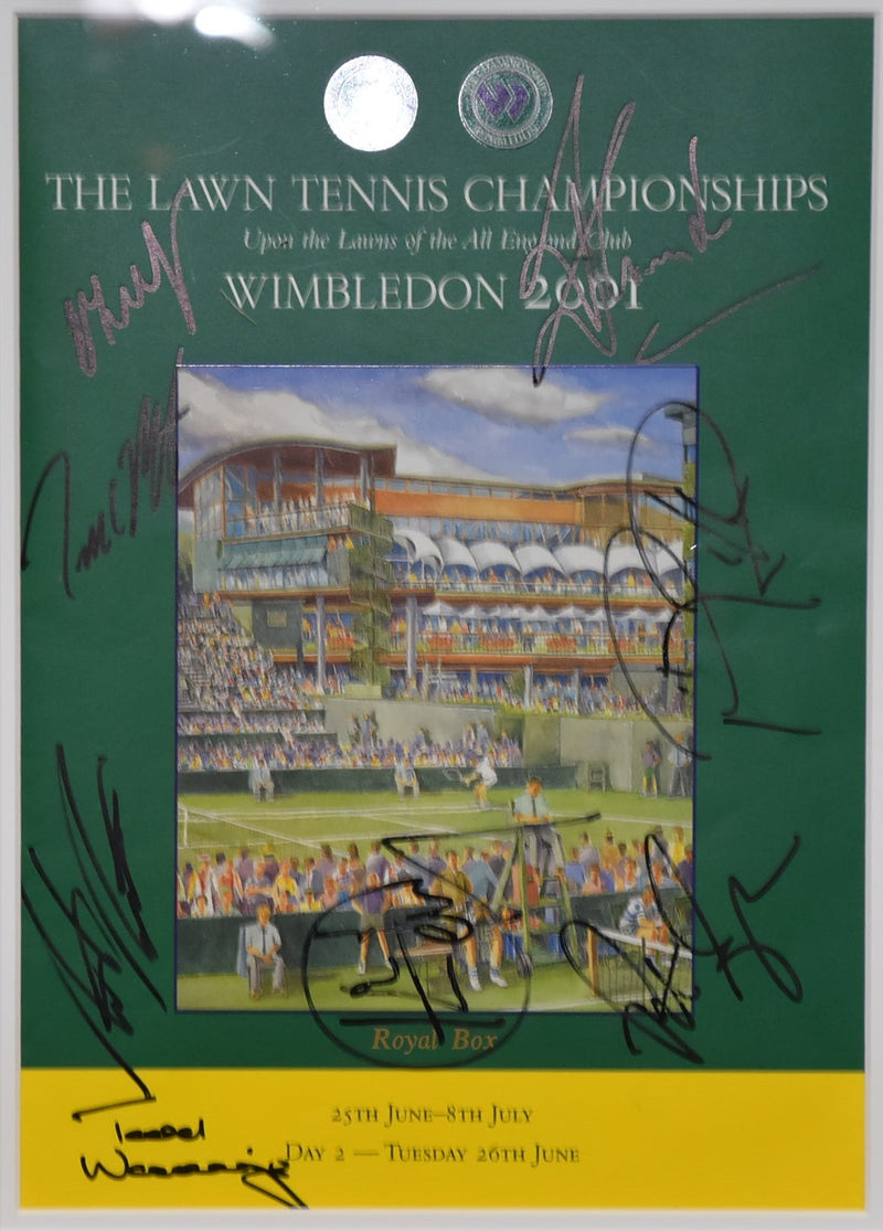 Load image into Gallery viewer, Wimbledon Greats 2001 Personally Signed Collage, from Unique Memorabilia. 
