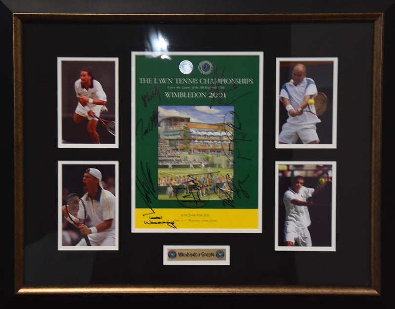 Load image into Gallery viewer, Wimbledon Greats 2001 Personally Signed Collage, from Unique Memorabilia. 
