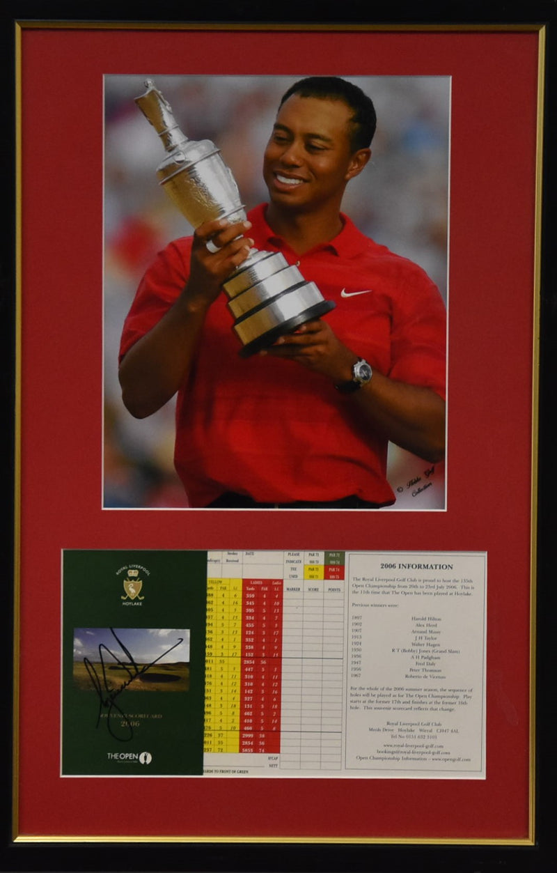 Load image into Gallery viewer, Tiger Woods 2006 Signed Collage, from Unique Memorabilia. 
