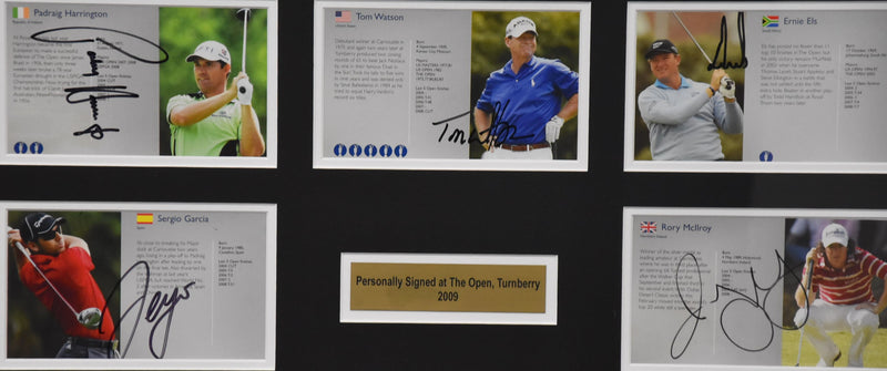 Load image into Gallery viewer, The Open 2009 Personally Signed Collage incl. Woods, Norman and More! From Unique Memorabilia. 
