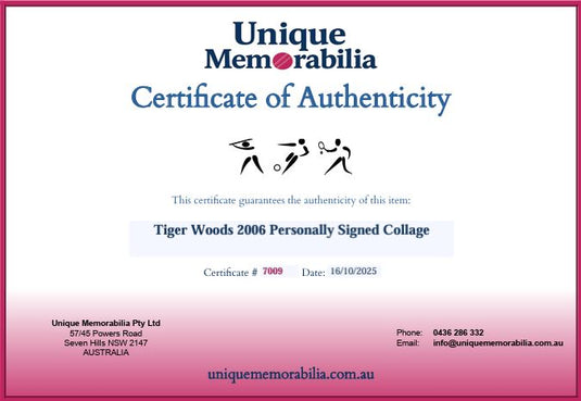 Tiger Woods 'Champion' Personally Signed Collage