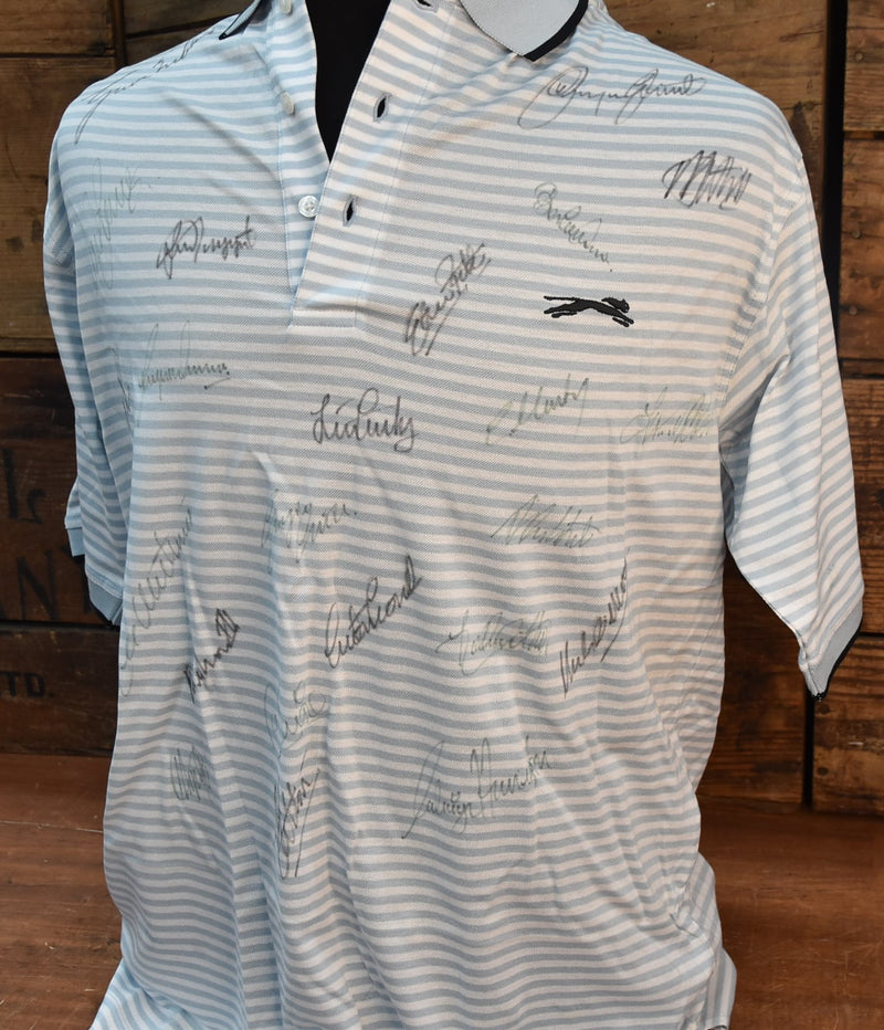 Load image into Gallery viewer, 1999 Ryder Cup Signed Shirt incl. Woods, Westwood and More! From Unique Memorabilia. 
