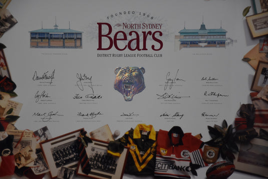 North Sydney Bears Signed Collage, from Unique Memorabilia. 