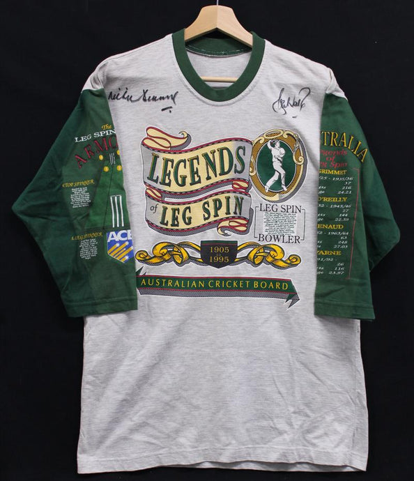 Shane Warne & Richie Benaud Personally Signed 