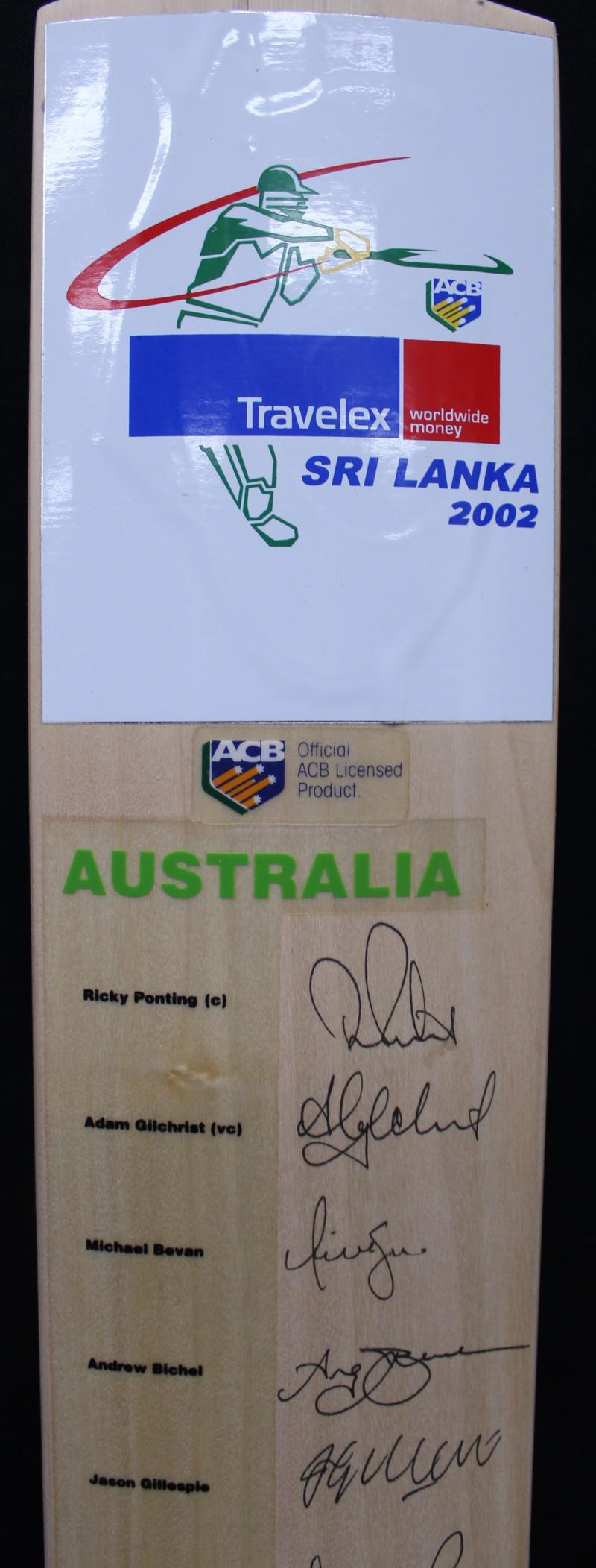 Load image into Gallery viewer, 2002 Australian Cricket Team Signed Bat Incl Warne, Ponting, Gilchrist, Lee

