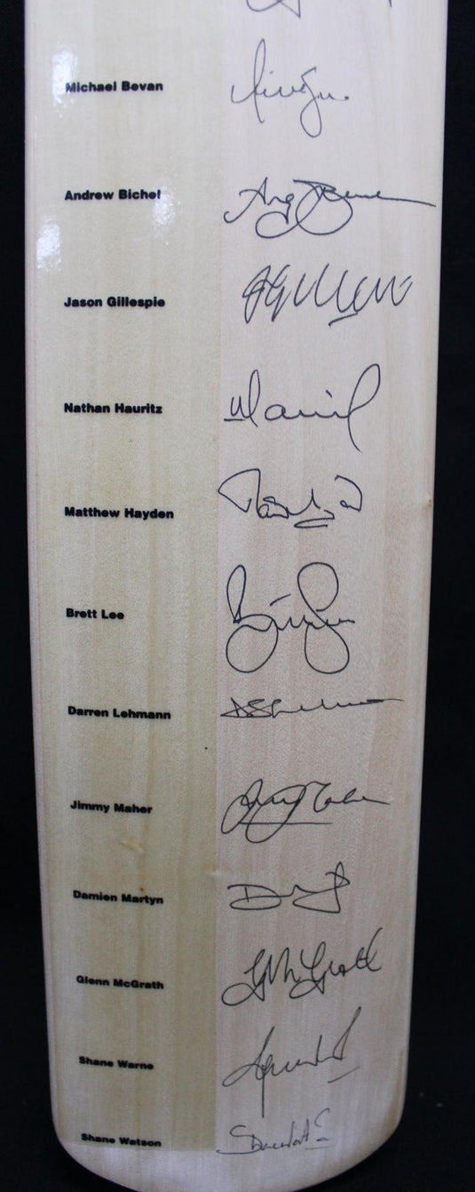 2002 Australian Cricket Team Signed Bat Incl Warne, Ponting, Gilchrist, Lee