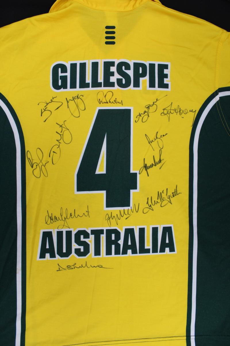 Load image into Gallery viewer, Jason Gillespie ODI Worn 2001-2003 Team-Signed Australia Shirt

