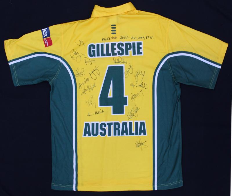 Load image into Gallery viewer, Jason Gillespie ODI Match-Worn Team-Signed Shirt, Natwest Trophy

