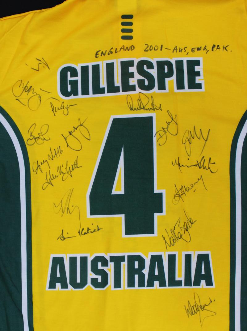 Load image into Gallery viewer, Jason Gillespie ODI Match-Worn Team-Signed Shirt, Natwest Trophy
