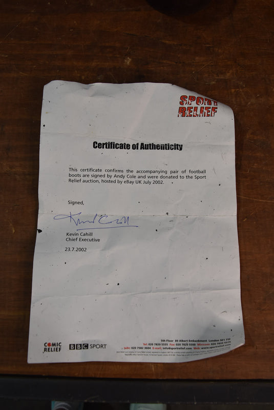 Andy Cole Manchester United Match-Worn Boot